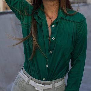 Vintage Twin Green Button up